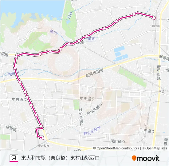 東大和３５ バスの路線図