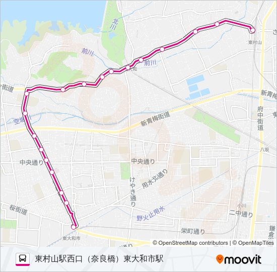 東大和３５ Bus Line Map