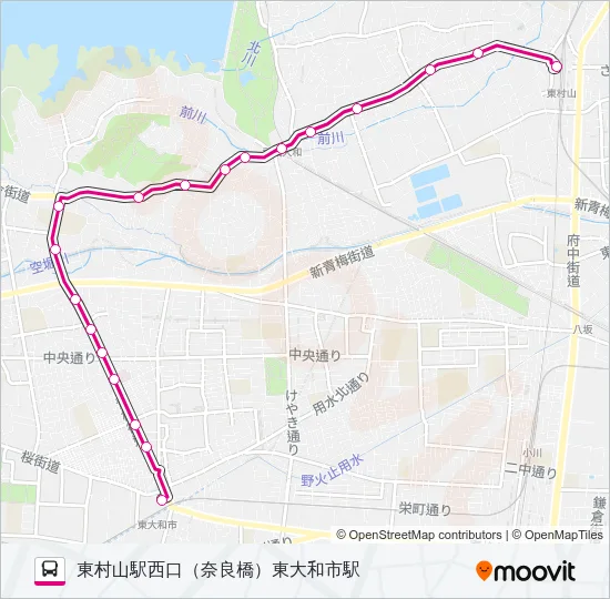 東大和３５ バスの路線図