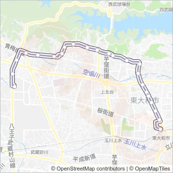 東大和３７ Bus Line Map