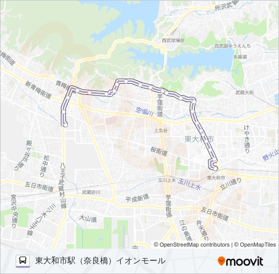 東大和３７ Bus Line Map