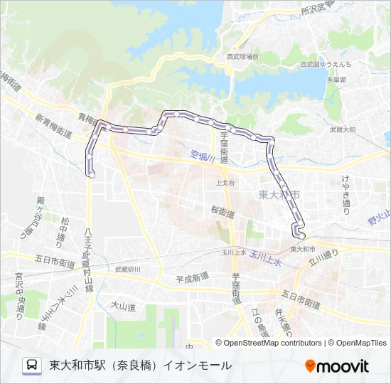 東大和３７ Bus Line Map