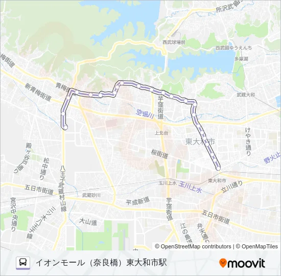東大和３７ Bus Line Map