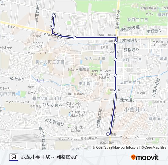 武２０－１ Bus Line Map
