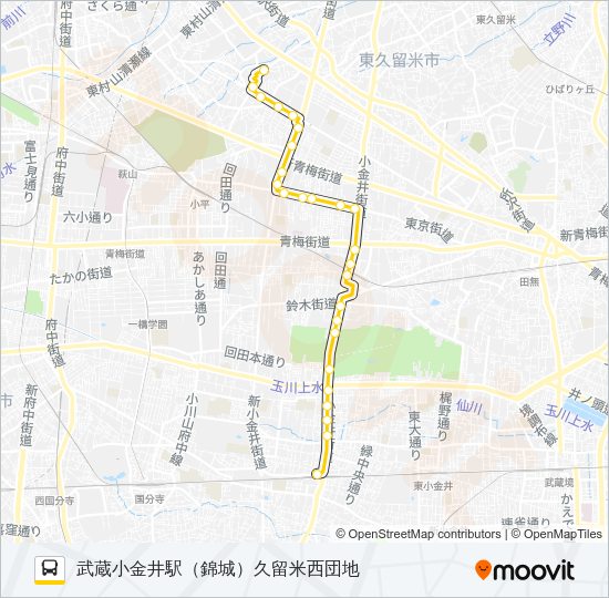 武２１－１ Bus Line Map
