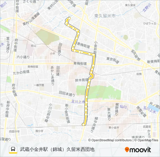 武２１－１ Bus Line Map