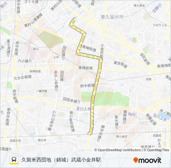 武２１－１ Bus Line Map