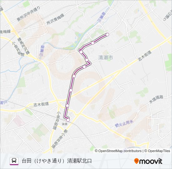清６２－１ Bus Line Map