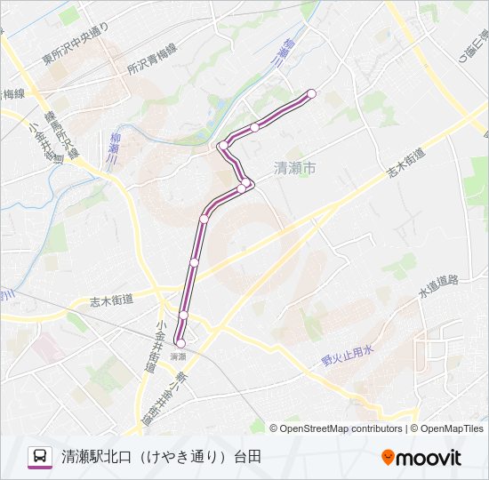 清６２－１ Bus Line Map