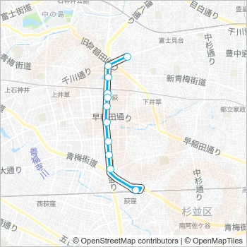 荻１２－１ Bus Line Map