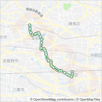 荻１５－２ Bus Line Map