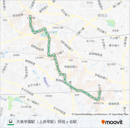 荻１５－２ Bus Line Map