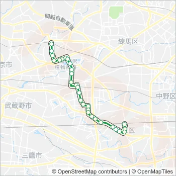 荻１５－２ Bus Line Map