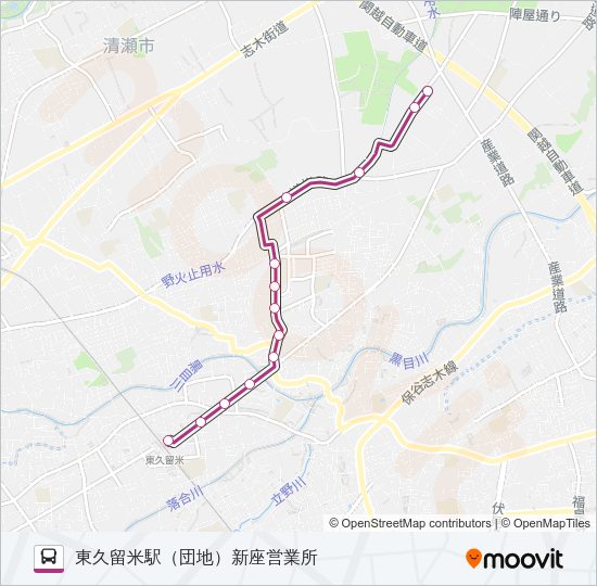 久留２１－１ Bus Line Map