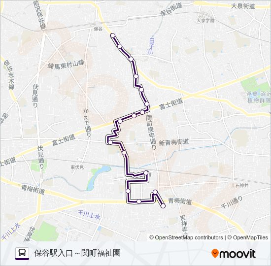 南大泉ルート Bus Line Map