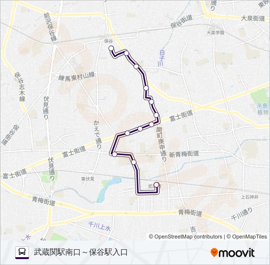 南大泉ルート Bus Line Map