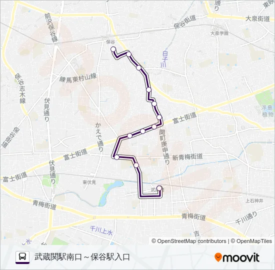 南大泉ルート Bus Line Map