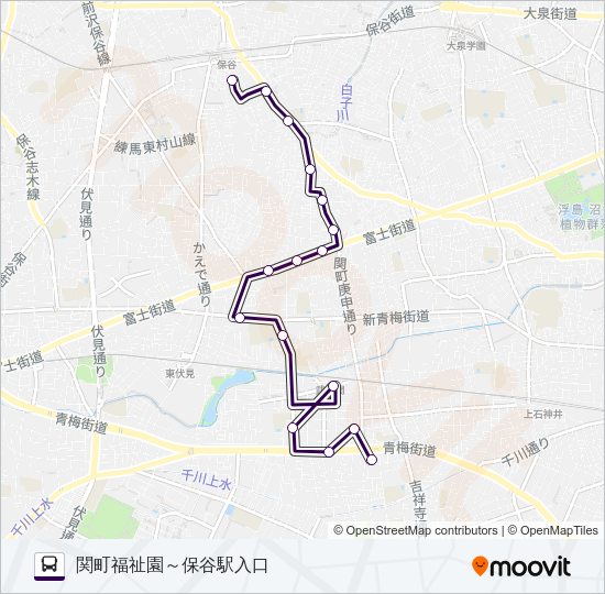 南大泉ルート Bus Line Map
