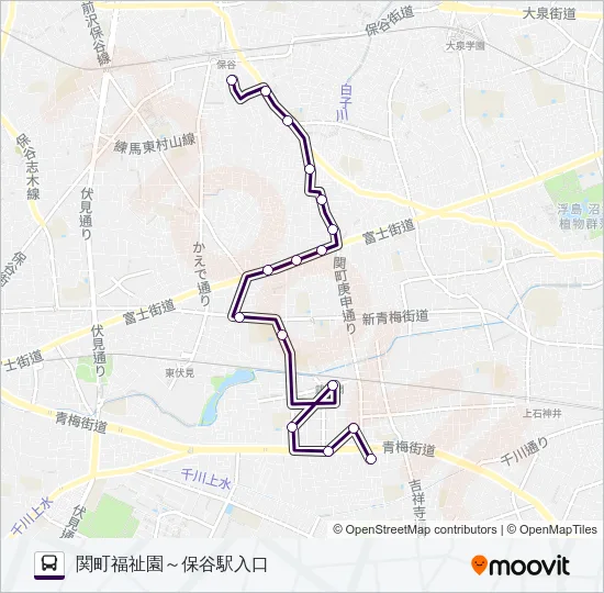 南大泉ルート Bus Line Map