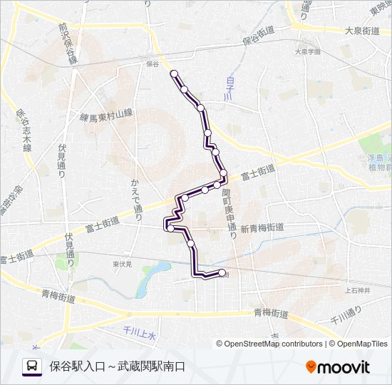南大泉ルート Bus Line Map