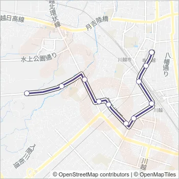 川越３５－１ Bus Line Map