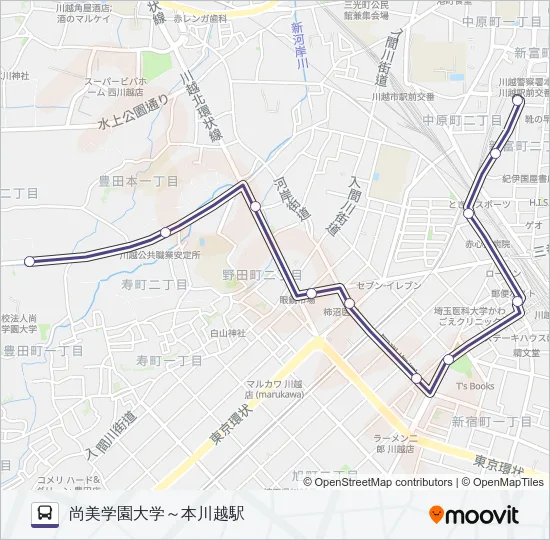 川越３５－１ Bus Line Map