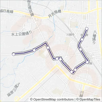 川越３５－１ Bus Line Map