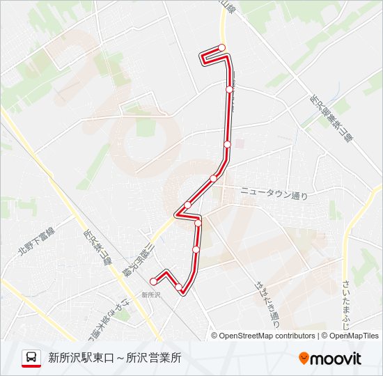 新所０２－１ Bus Line Map