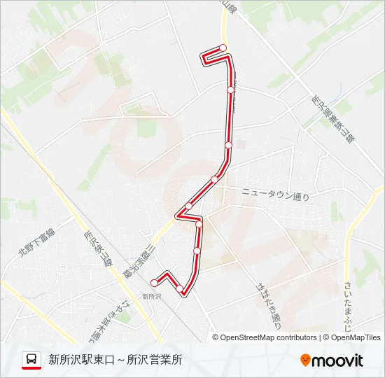 新所０２－１ Bus Line Map