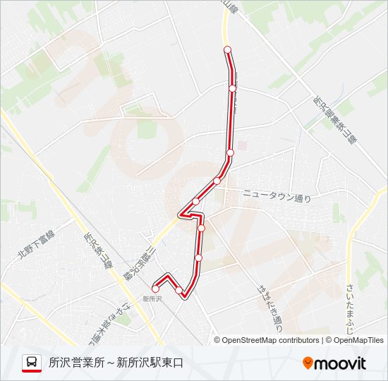 新所０２－１ Bus Line Map