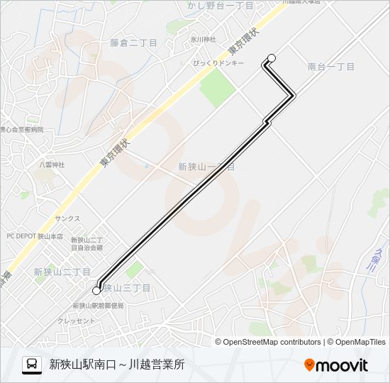 新狭０１－１ Bus Line Map