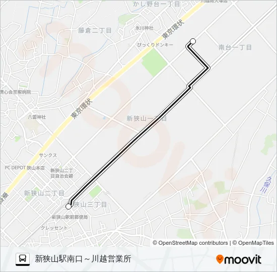 新狭０１－１ Bus Line Map