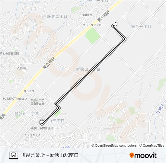 新狭０１－１ Bus Line Map