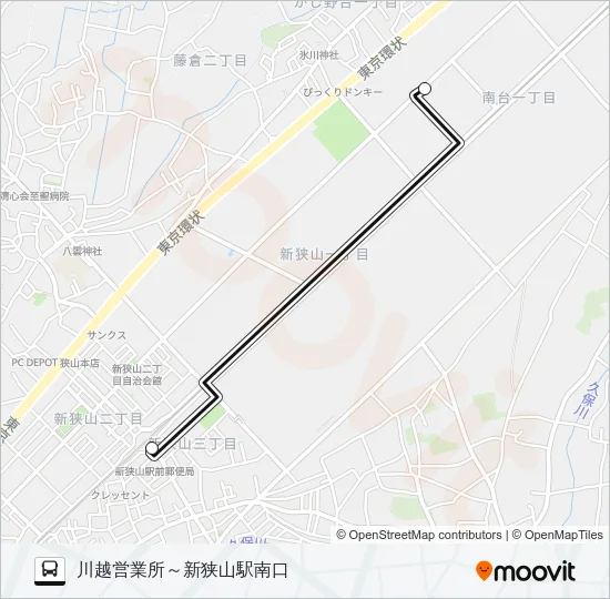 新狭０１－１ Bus Line Map