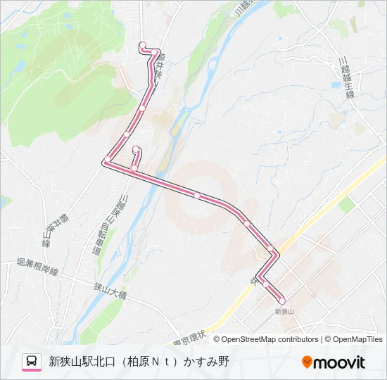 新狭１１－１ Bus Line Map