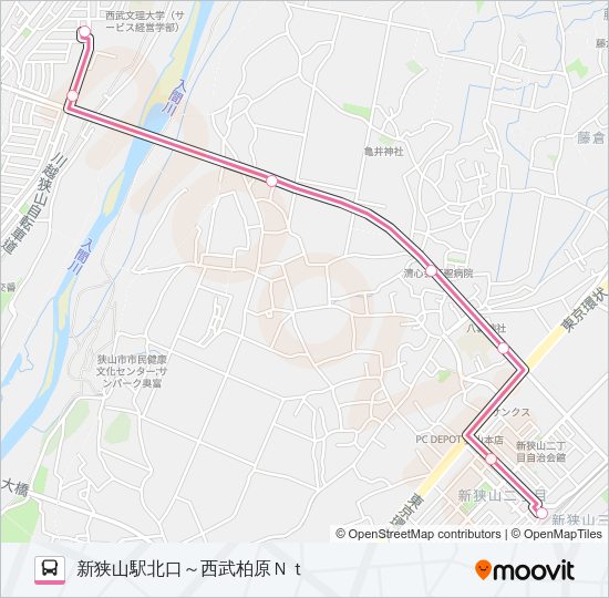 新狭１１－２ Bus Line Map