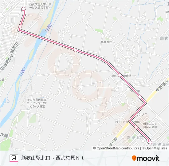 新狭１１－２ バスの路線図