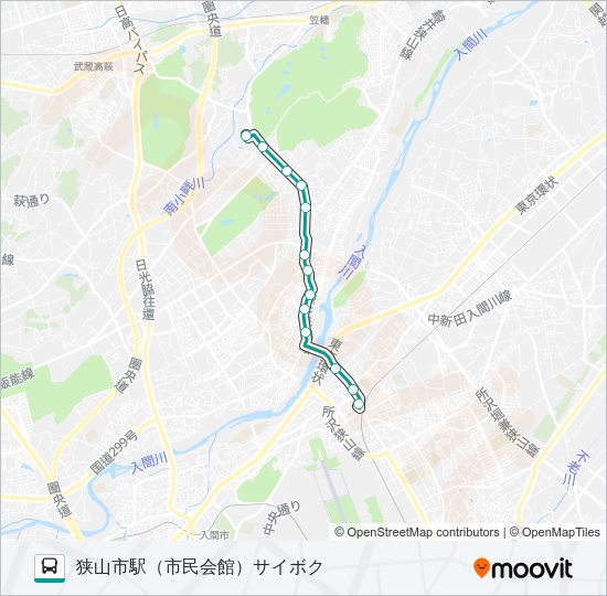 狭山２１－１ Bus Line Map
