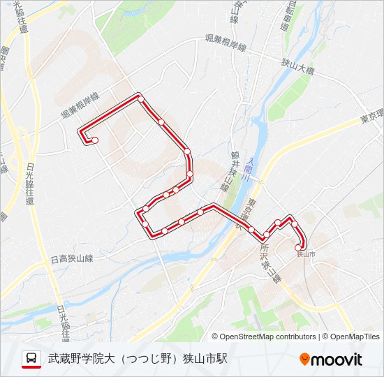 狭山２２－１ Bus Line Map