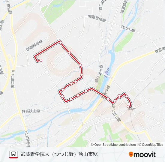 狭山２２－１ バスの路線図