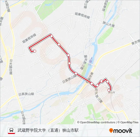 狭山２２－１ バスの路線図