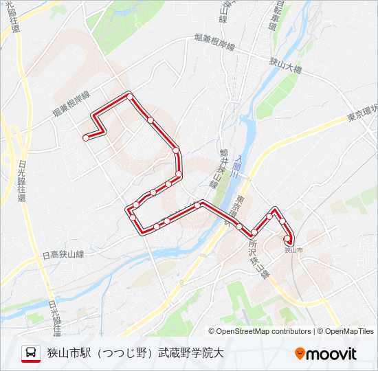 狭山２２－１ Bus Line Map