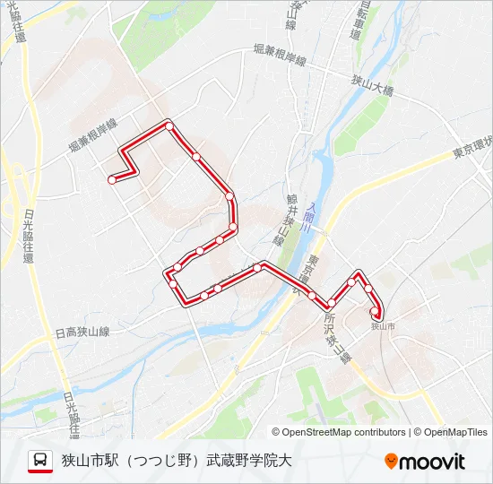 狭山２２－１ バスの路線図