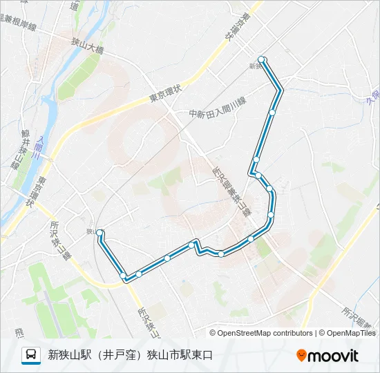 狭山３０－１ Bus Line Map