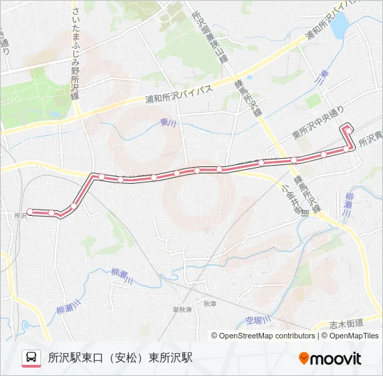 【所５５】深夜 バスの路線図