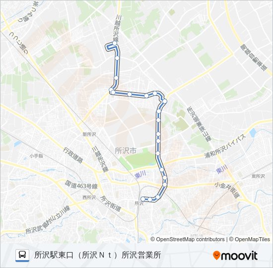 【所６１】深夜 Bus Line Map