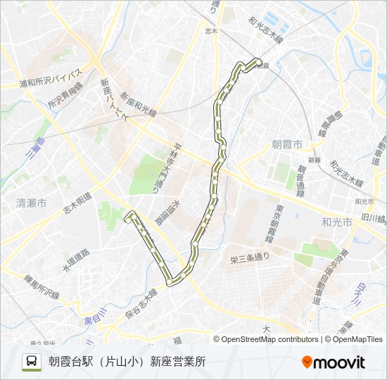 【朝２３】深夜 Bus Line Map