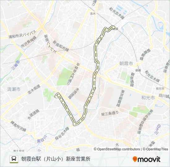 【朝２３】深夜 バスの路線図
