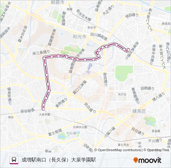 【泉３３】深夜 Bus Line Map