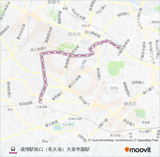 【泉３３】深夜 バスの路線図